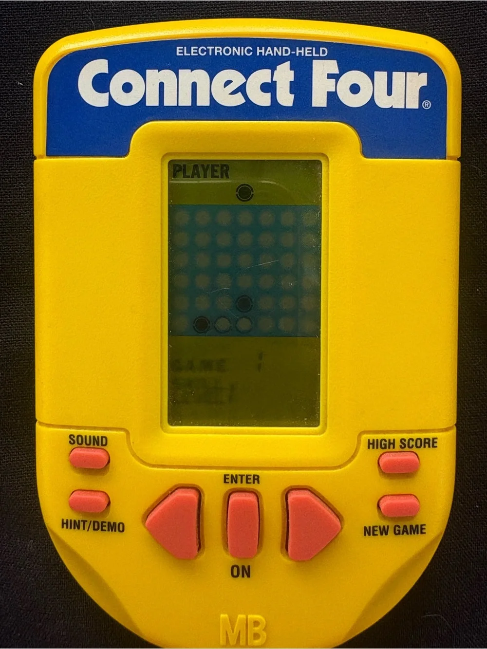 1995 Vintage MB Connect Four Electronic Handheld Game- Tested /Working !